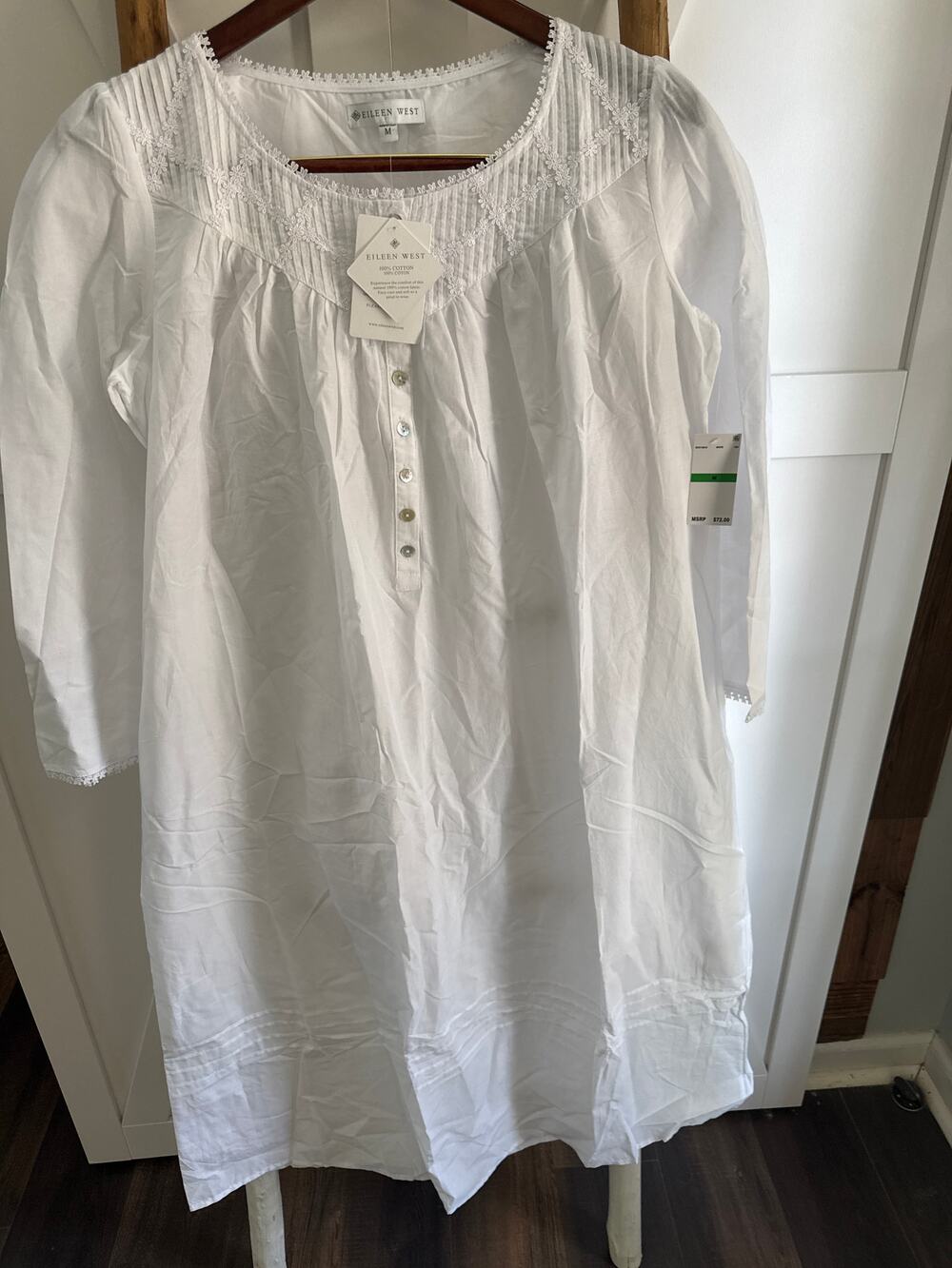 Eileen West Sleep Dress Medium Heritage Romantic 100% Cotton New MSRP 72.00